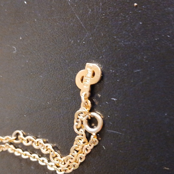 AUTHENTIC CHRISTIAN DIOR GOLD TONE NECKLACE AND PENDANT - Picture 6 of 6
